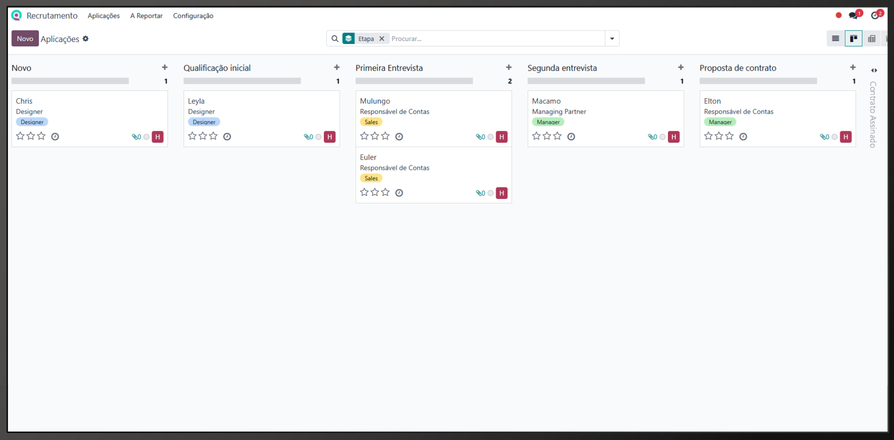 Tela da funcionalidade